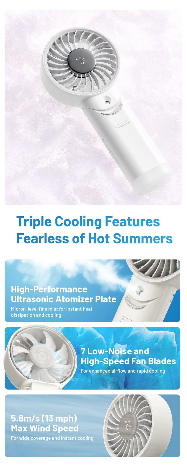 izzCool 30 - Foldable Air Conditioner Fan (3,500mAh)
