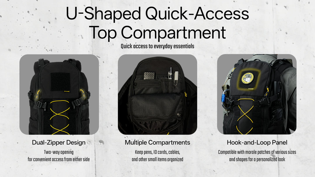 Nitecore BP24 - U-shaped quick-access top compartment - Nitecore Singapore