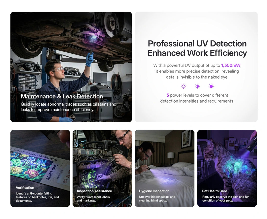 Nitecore EDC15 - professional UV detection for leaks, verification, inspection, hygiene and pets - Nitecore Singapore