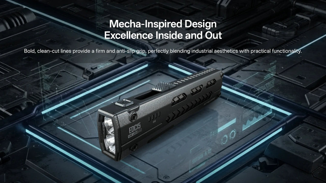 Nitecore EDC15 - mecha-inspired anti-slip design - Nitecore Singapore