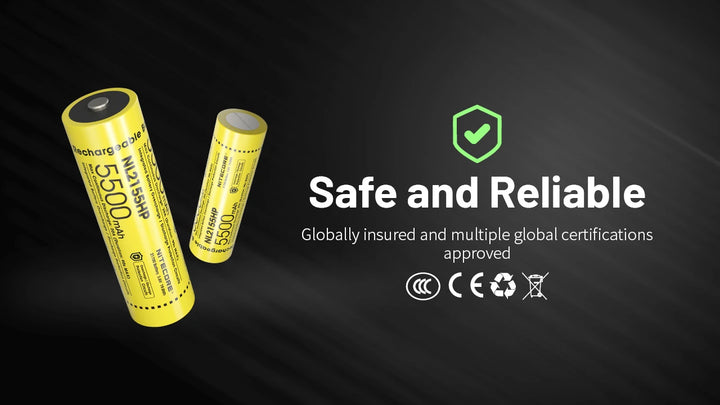 Nitecore NL2155HP - safe and reliable, global certifications - Nitecore Singapore
