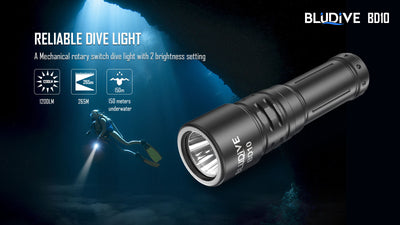 BD10 - 1200 lumens (150m Dive Torch) Bundle
