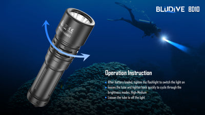 BD10 - 1200 lumens (150m Dive Torch) Bundle
