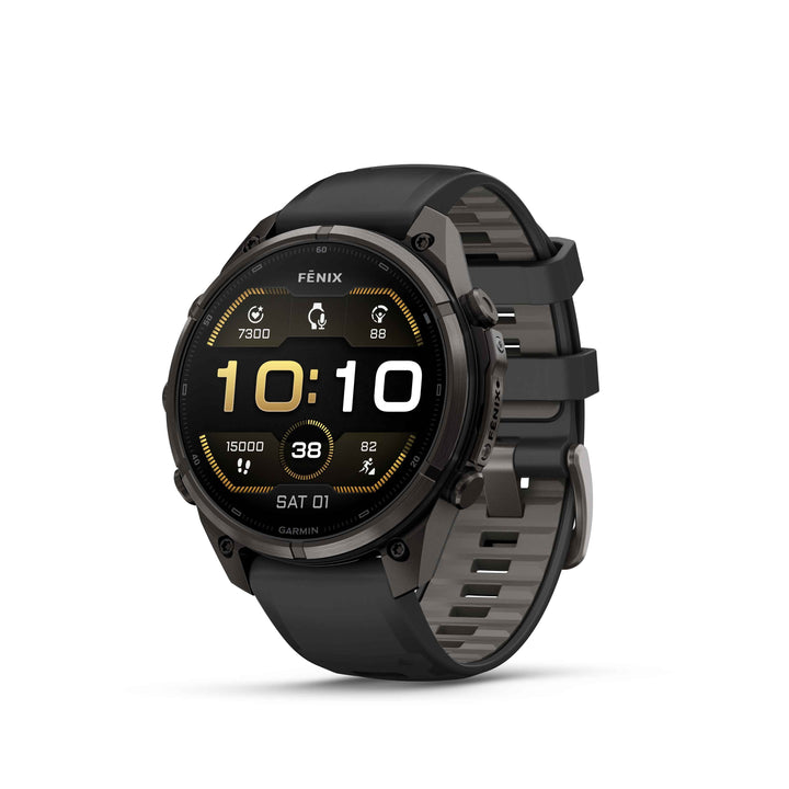 Garmin fēnix 9 Pro - 47 mm Carbon Gray DLC Titanium with Black/Pebble Gray Band - Nitecore Singapore