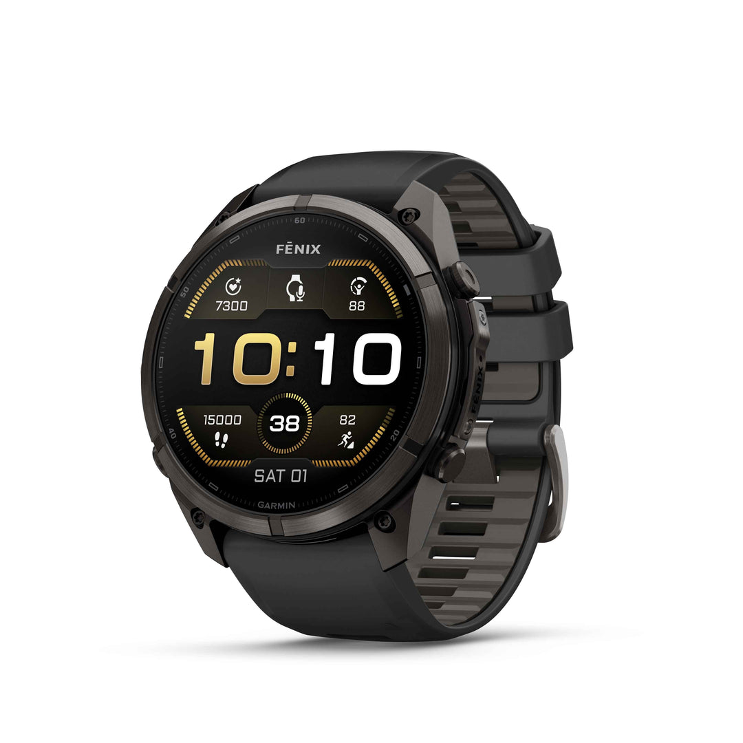 Garmin fēnix 9 Pro - 51 mm Carbon Gray DLC Titanium with Black/Pebble Gray Band - Nitecore Singapore