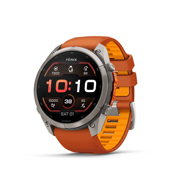 Garmin fēnix 9 Pro - 51 mm Titanium with Autumn Orange/Spark Orange Band - Nitecore Singapore