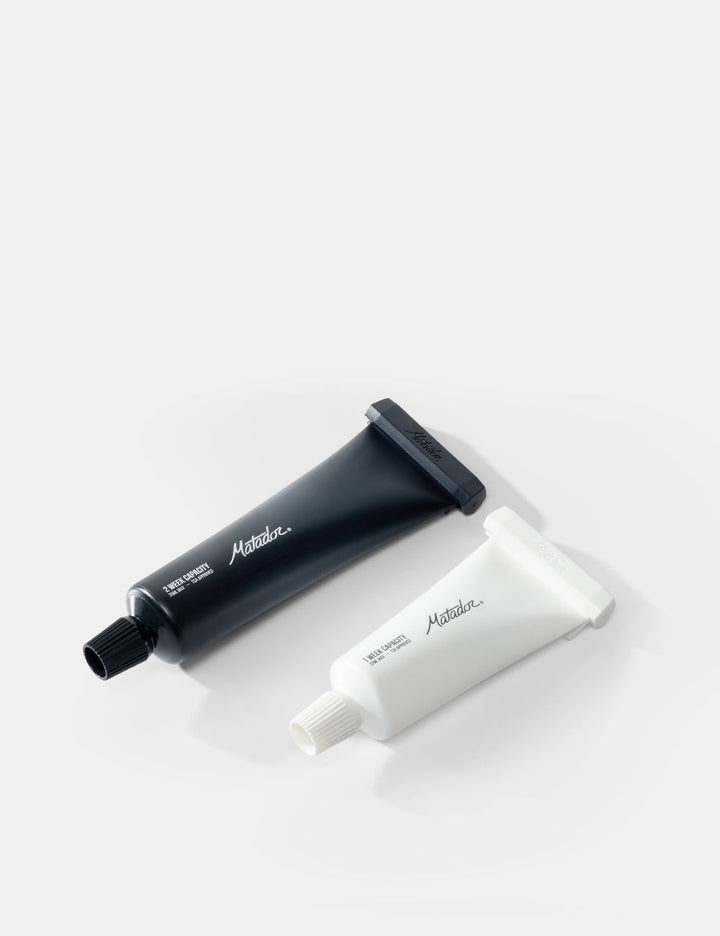 Matador Refillable Toothpaste Tubes - 2 Pack - two tubes on a white background