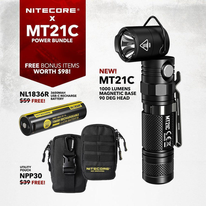 MT21C - 1000 lumens (Bundle) - Nitecore Singapore