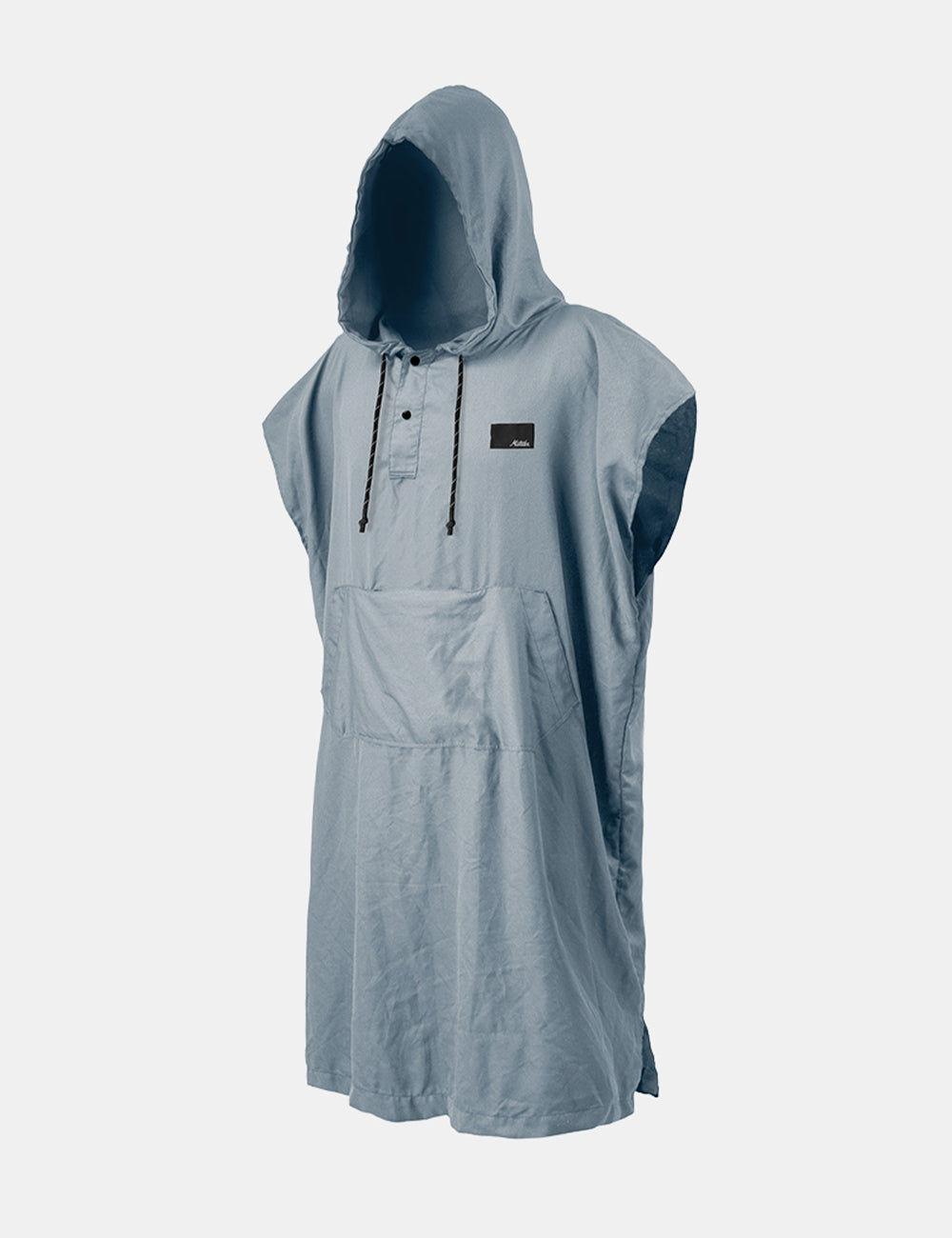 Matador NanoDry™ Packable Towel Poncho in Slate Blue - light blue sleeveless hooded jacket on a white background