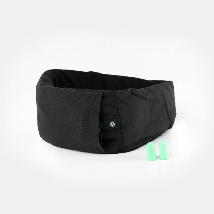 Blackout Eyemask + Earplugs in use