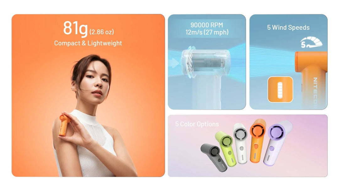 NEF Nano - Palm-Sized High-Speed Handheld Fan