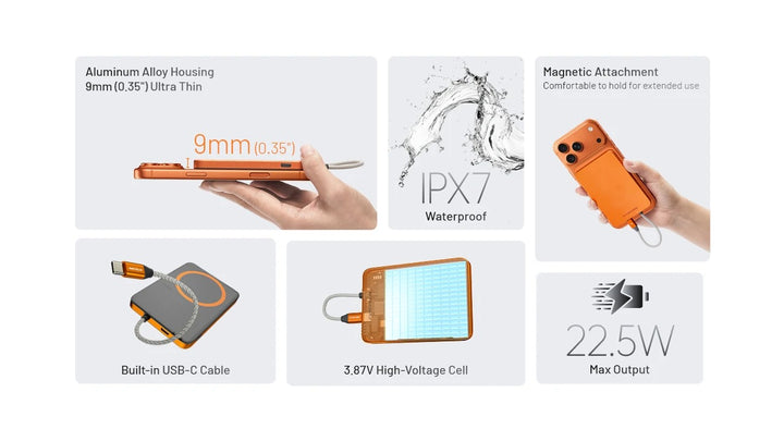 Pocket 5 Magnetic USB-C Power Bank (5,000mAh 22.5W)