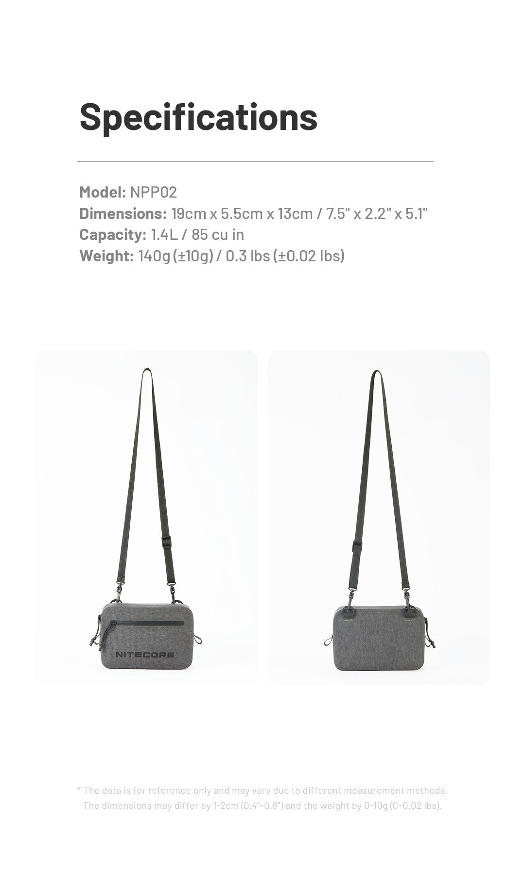 NPP02 - Waterproof Crossbody Bag 1.4L