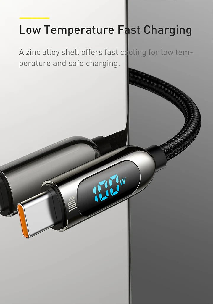 Baseus 100W Display Fast Charging Cable USB-C (1m)