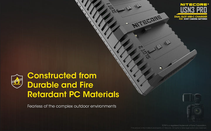 USN3 PRO (Sony NP-FM500H, NP-F730, NP-F750, NP-F770, NP-F970, NP-F550) Dual-Slot Battery Charger