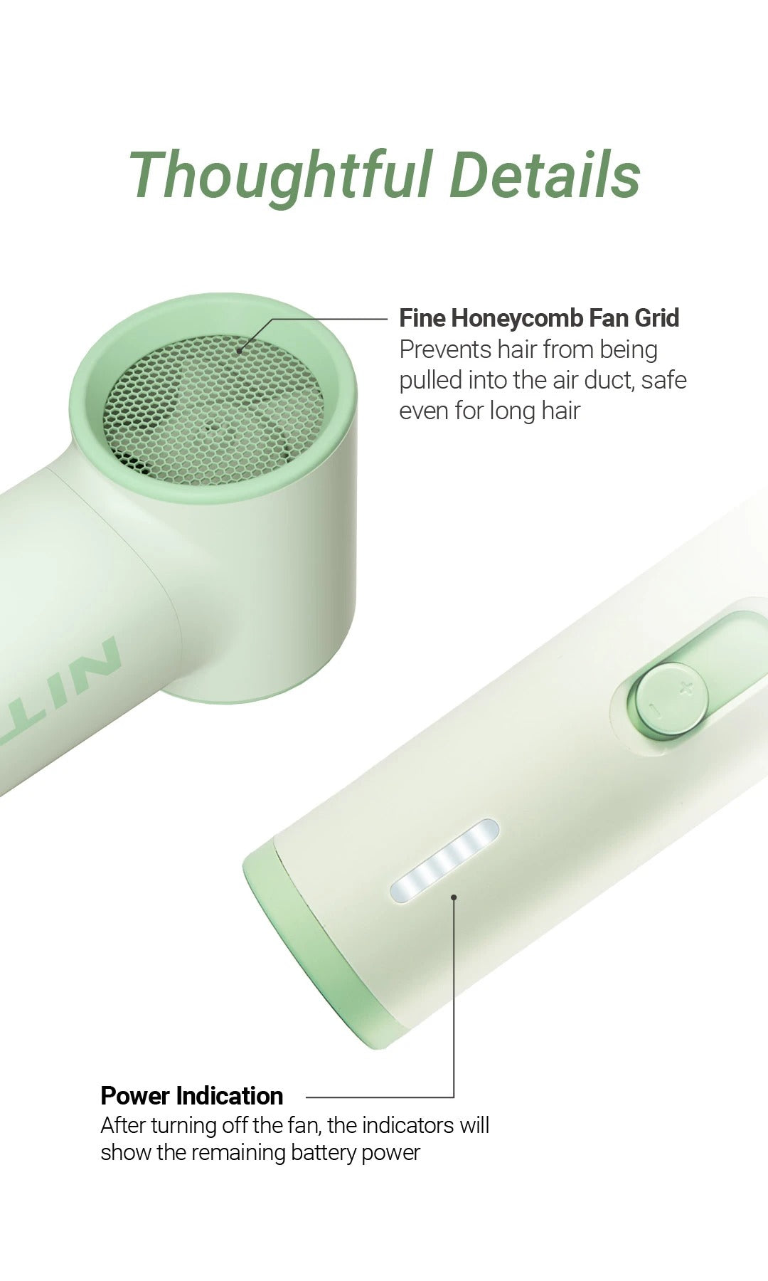 NEF01 LITE - Mini Handheld Fan (2,600mAh)