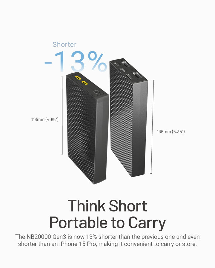 NB20000 Carbon Fiber Energy Brick (20,000mAh 3A GEN3)