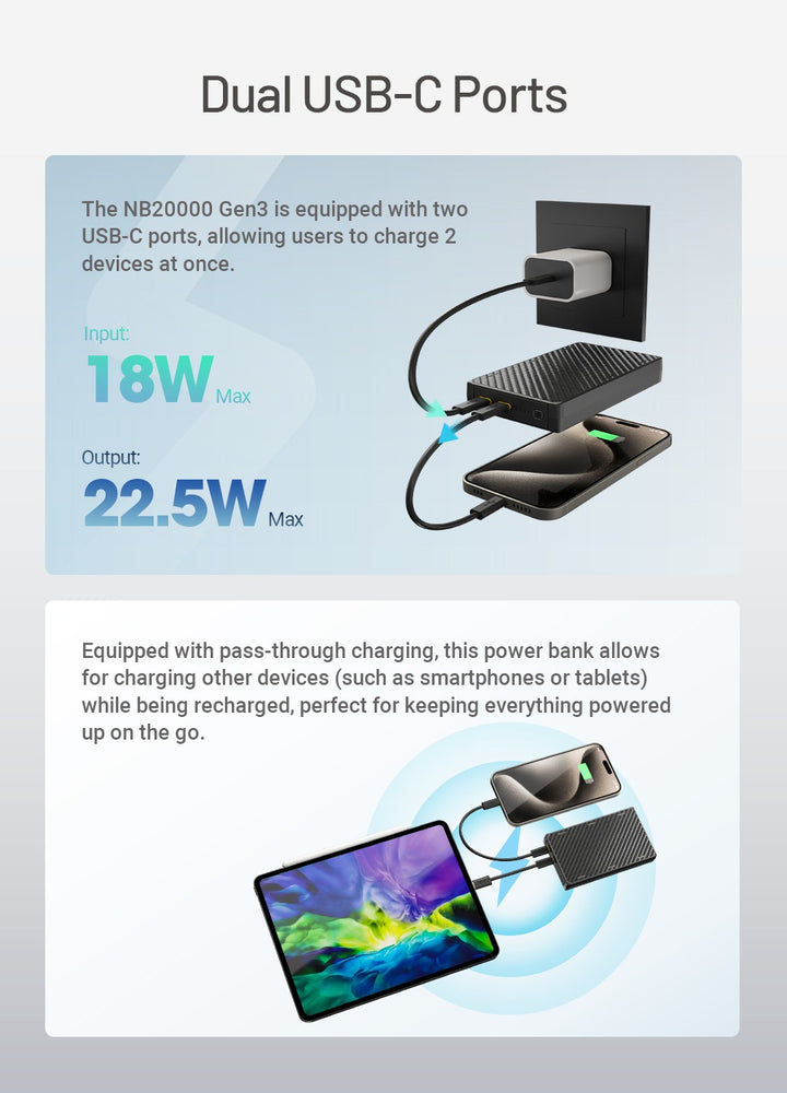 NB20000 Carbon Fiber Energy Brick (20,000mAh 3A GEN3)
