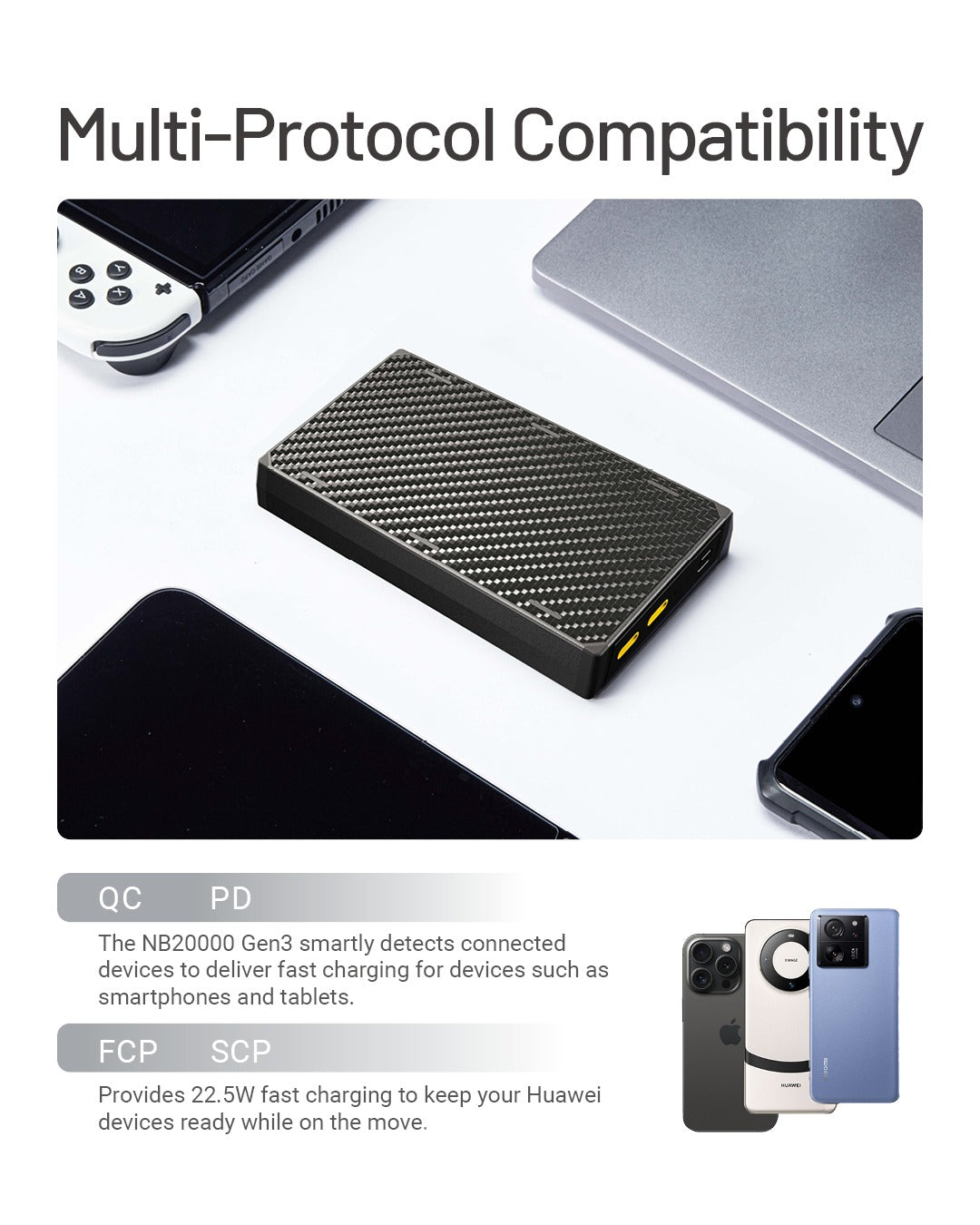 NB20000 Carbon Fiber Energy Brick (20,000mAh 3A GEN3)