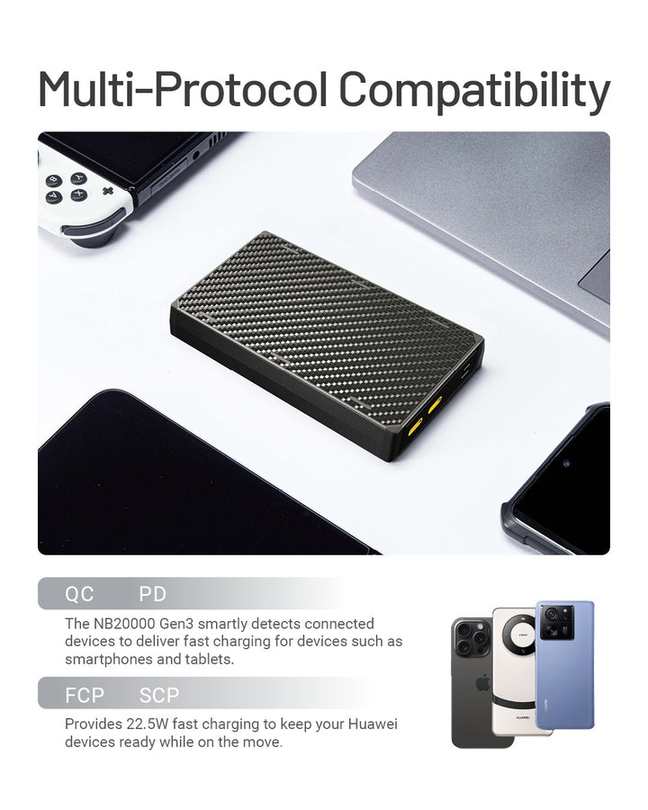 NB20000 Carbon Fiber Energy Brick (20,000mAh 3A GEN3)