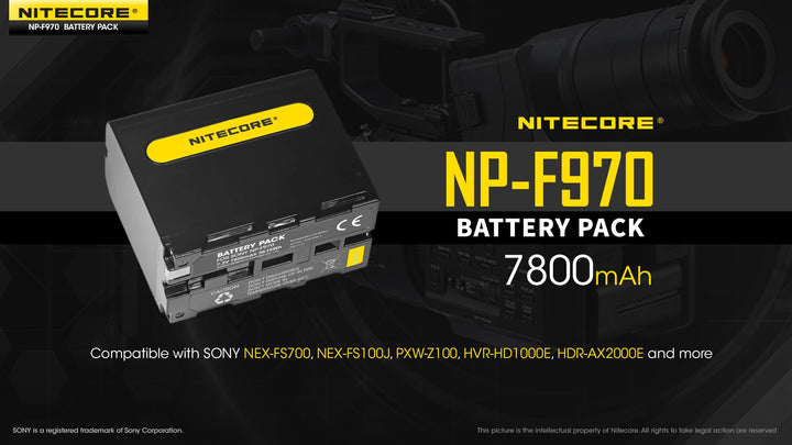 NP-F970 (7800mAh) Battery Pack for Sony