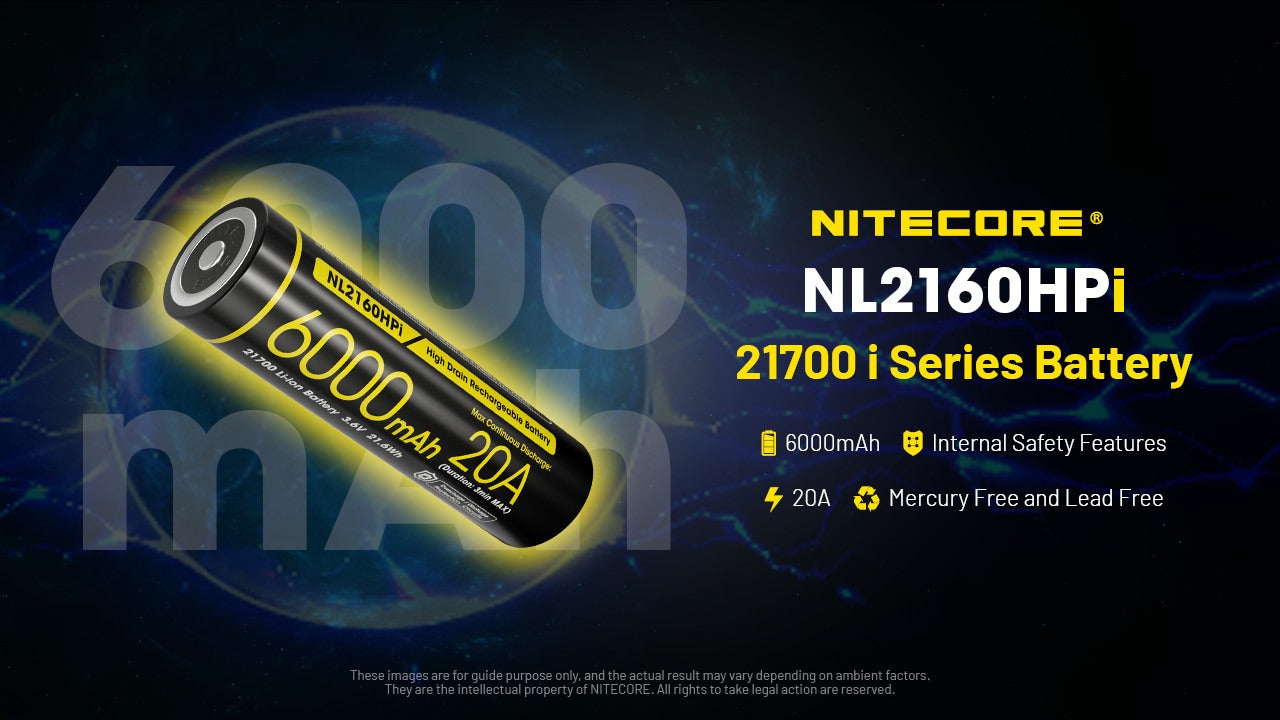 NL2160HPi (21700 - 6000mAh - 20A) – Nitecore Singapore