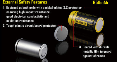 NL166 (RCR123 - 650mAh)