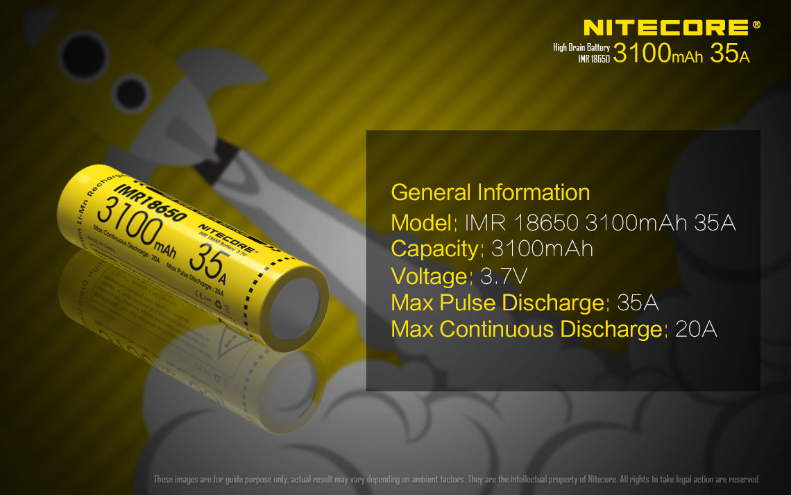 IMR3100 (18650 - 3100mAh - 35A - Flat-topped)