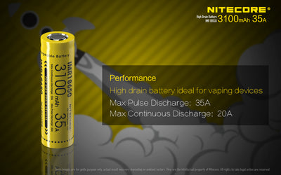 IMR3100 (18650 - 3100mAh - 35A - Flat-topped)
