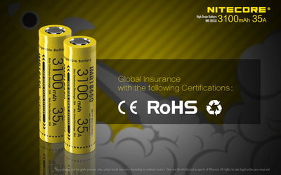 IMR3100 (18650 - 3100mAh - 35A - Flat-topped)