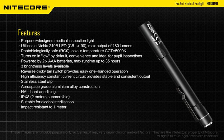 MT06MD - 180 lumens - Nitecore Singapore