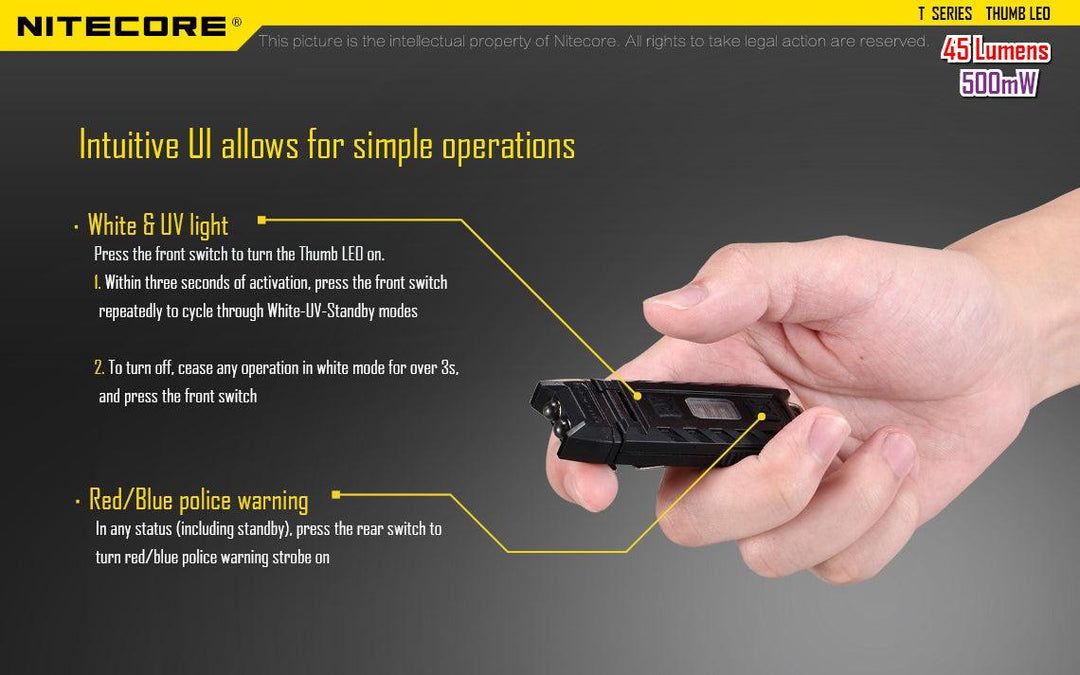 Thumb LEO - 45 lumens - Nitecore Singapore