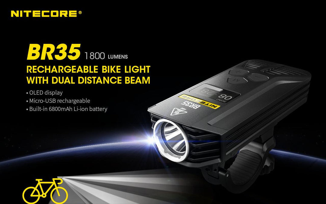 BR35 Bike Light - 1800 lumens - Nitecore Singapore