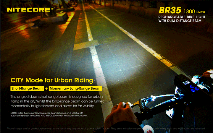 BR35 Bike Light - 1800 lumens - Nitecore Singapore