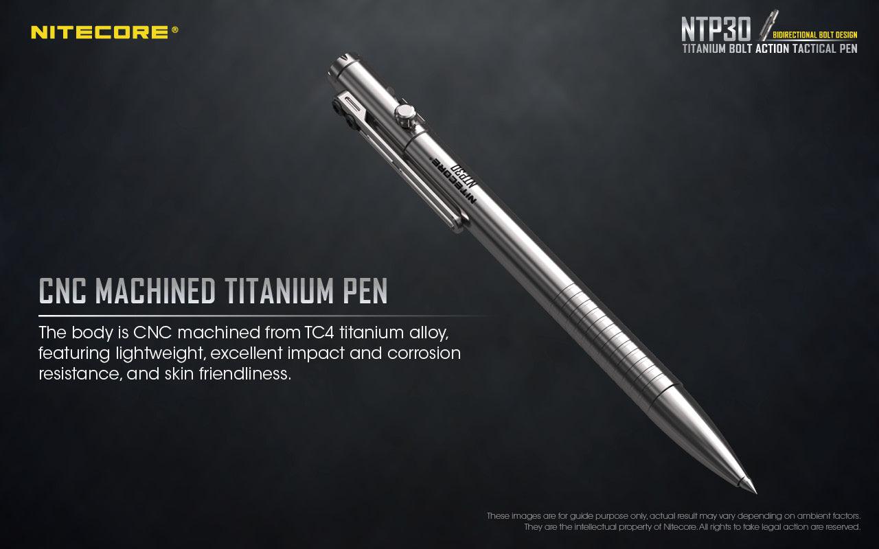 Nitecore NTP30 ボルトアクション タクティカルペン チタン Bolt Action Titanium Pen NTP30 – Nitecore Singapore
