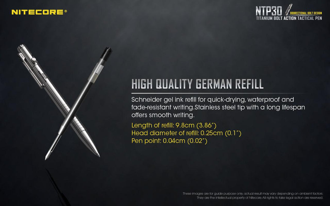 Bolt Action Titanium Pen NTP30 - Nitecore Singapore