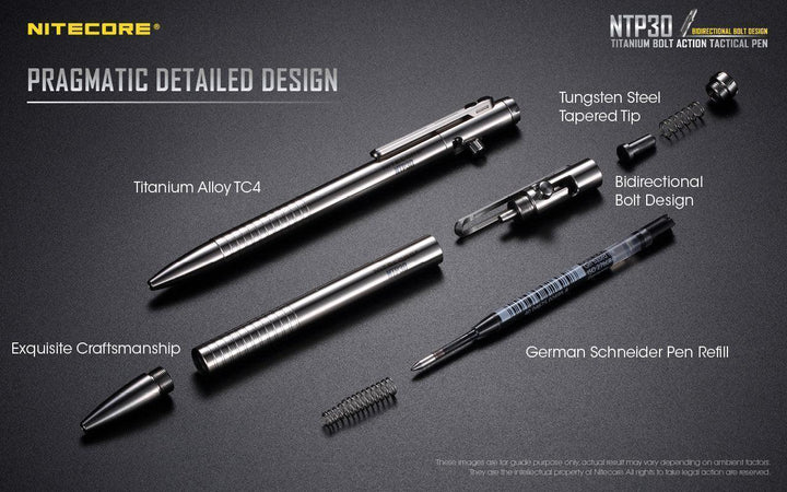 Bolt Action Titanium Pen NTP30 - Nitecore Singapore