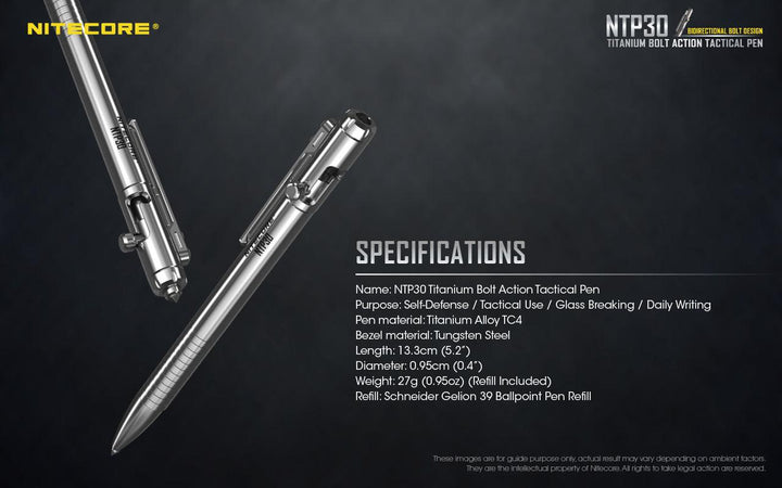Bolt Action Titanium Pen NTP30 - Nitecore Singapore