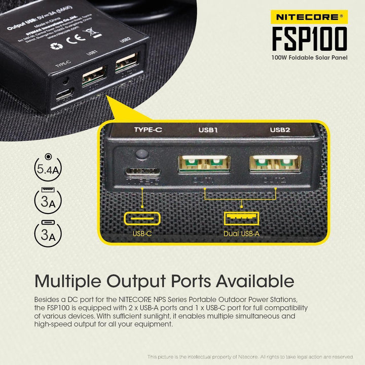 100W Foldable Solar Panel (FSP100) - Nitecore Singapore