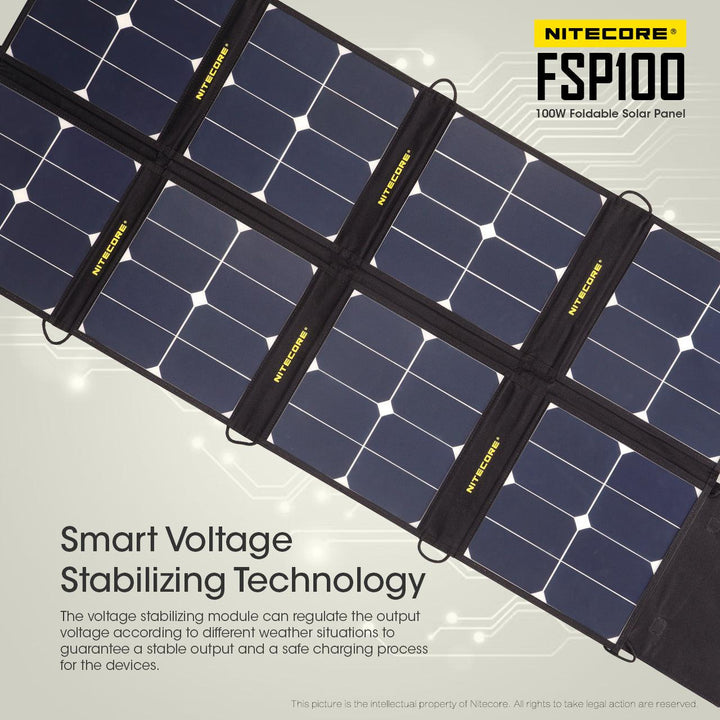 100W Foldable Solar Panel (FSP100) - Nitecore Singapore