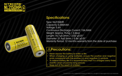 NL2150HPi (21700 - 5000mAh)