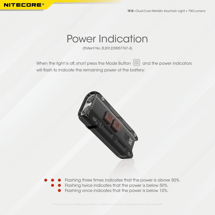 TIP SE (Black) - 700 lumens - Nitecore Singapore