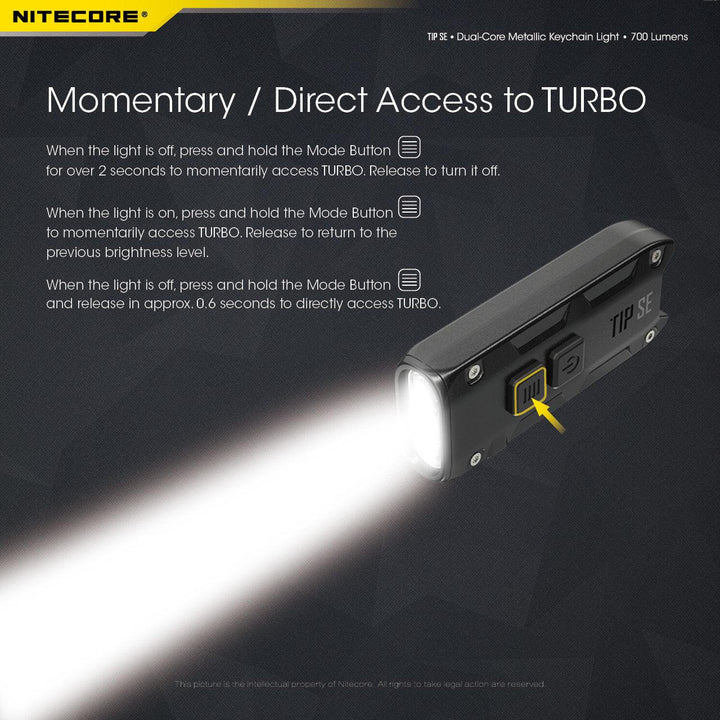 TIP SE (Black) - 700 lumens - Nitecore Singapore