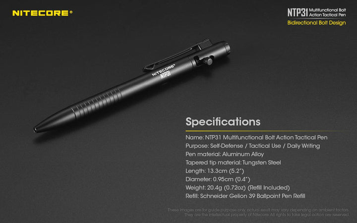 Bolt Action Pen NTP31 - Nitecore Singapore