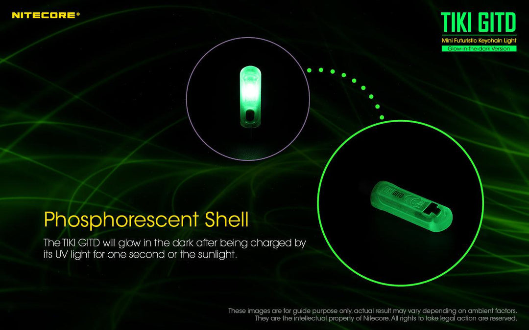 TIKI (GREEN Glow In The Dark) - 300 lumens - Nitecore Singapore