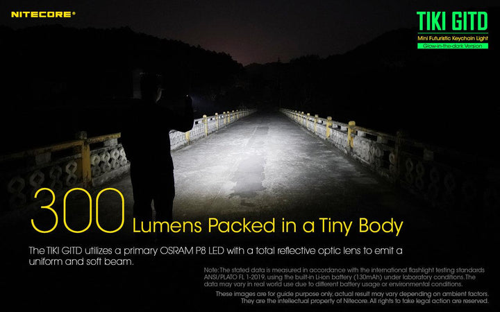 TIKI (GREEN Glow In The Dark) - 300 lumens - Nitecore Singapore
