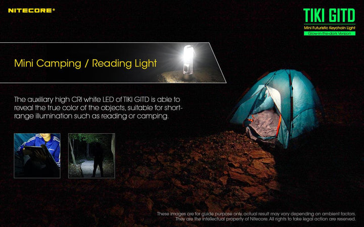 TIKI (GREEN Glow In The Dark) - 300 lumens - Nitecore Singapore