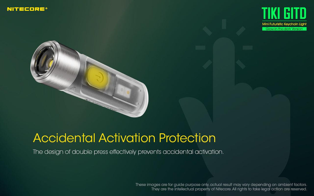 TIKI (GREEN Glow In The Dark) - 300 lumens - Nitecore Singapore