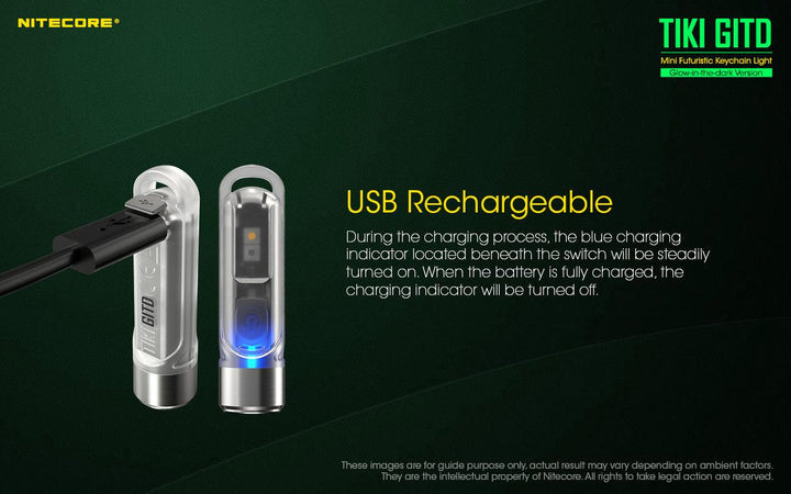 TIKI (GREEN Glow In The Dark) - 300 lumens - Nitecore Singapore