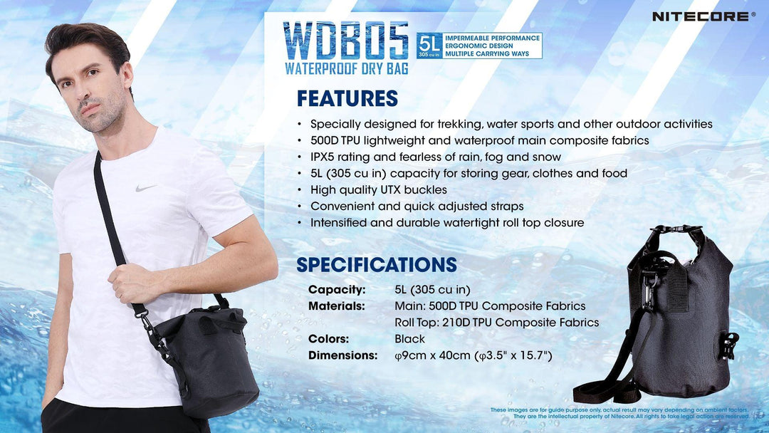 WDB05 - Waterproof Dry Bag 5L - Nitecore Singapore